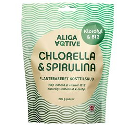 Aliga Aqtive Dansk Chlorella   Spirulina Pulver 200