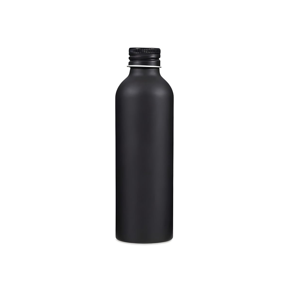Aluminium Flaske 150 Ml Sort Med Låg  Lakbelagt  Skumgummipude Hedenhus Perfekt Til Væsker  Olier  Parfume