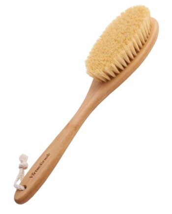 Badebørste Med Langt Håndtag  Bambus  Naturlige Agave Fibre  39 Cm  Oval 15x8 Cm Hedenhus Eksfolierer Og øger Glød