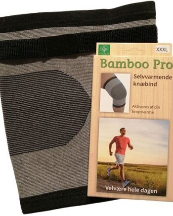 Bamboo Pro Knæbind Str:       Velcrobånd  Selvvarmende  Ekstra Støtte