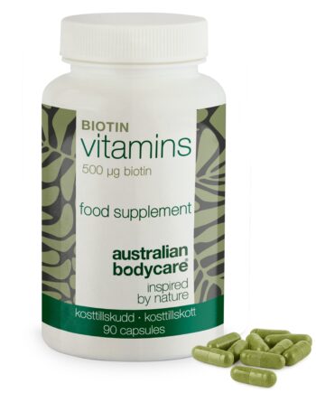 Biotin 500 âµg   Kosttilskud Med Vitamin B7   90 Stk     Biotin 500 âµg Med Vitamin B7   90 Tabletter Til Hud  Hår Og Slimhinder  Indeholder Biotin  Medicago Sativa Og Vegetabilsk Cellulose    Stk