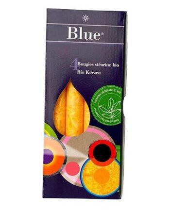 Blue Stearinlys Bio Gul   Stk
