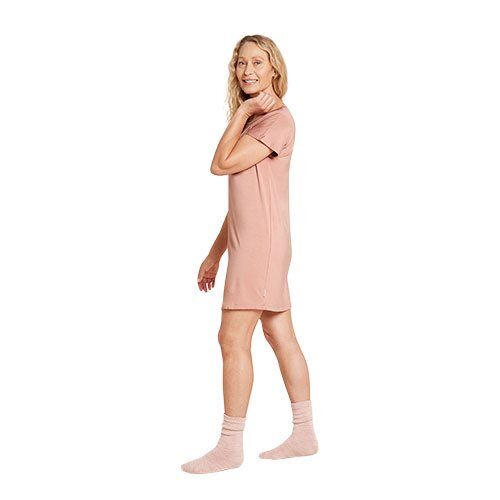 Boody Goodnight Nightdress Dusty Pink Str Xs Stk