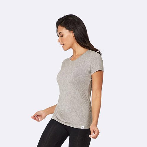 Boody  -shirt Dame Lys Grå Str    Rund Hals  1stk