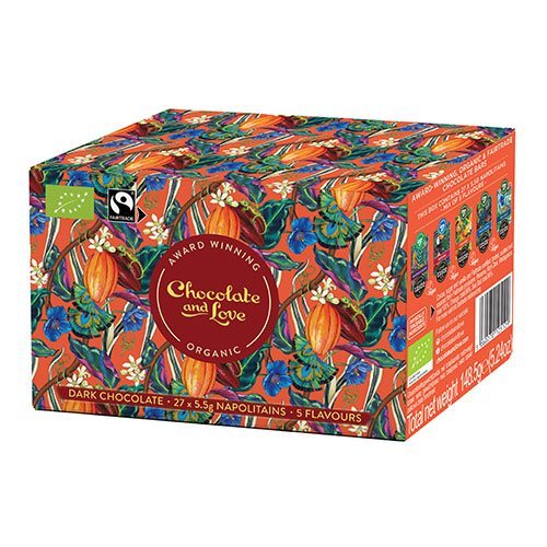 Chocolate And Love Cacao Oasis Ballotin æske 27x5   Gr   Rich Dark  Madagascar  Orange  Panama Og Sea Salt