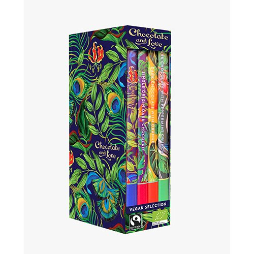 Chocolate And Love Library Box Vegan Chokolade   Var    Panama Rich Dark Mint   Orange  Bull  320g