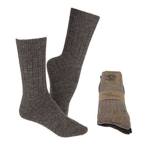 Clemente Strømper Brun Beige Str  43 46  -pak Alpaka Strømper Tynde