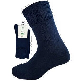 Cotton Diabetic   Comfort Sock  Mørkeblå