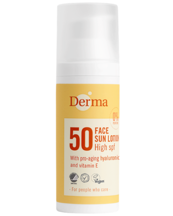 Derma Ansigtssolcreme Spf50  50 Ml  økologisk Solcreme Vandfast Solcreme