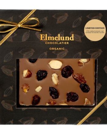 Elmelund Mælkechokolade    Brændte Mandler   Tranebær   Limited Edition  80g