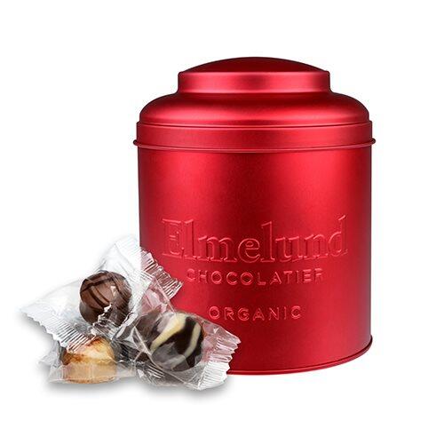 Elmelund Tin Rød 15 Stk Ass  Fyldte Chokolader    150g