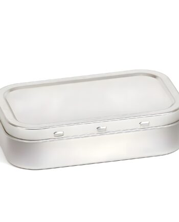 Firkantet Blikæske 100 Ml Lakeret Metal 97x59x23 Mm Hedenhus Velegnet Til Kosmetik Og Opbevaring