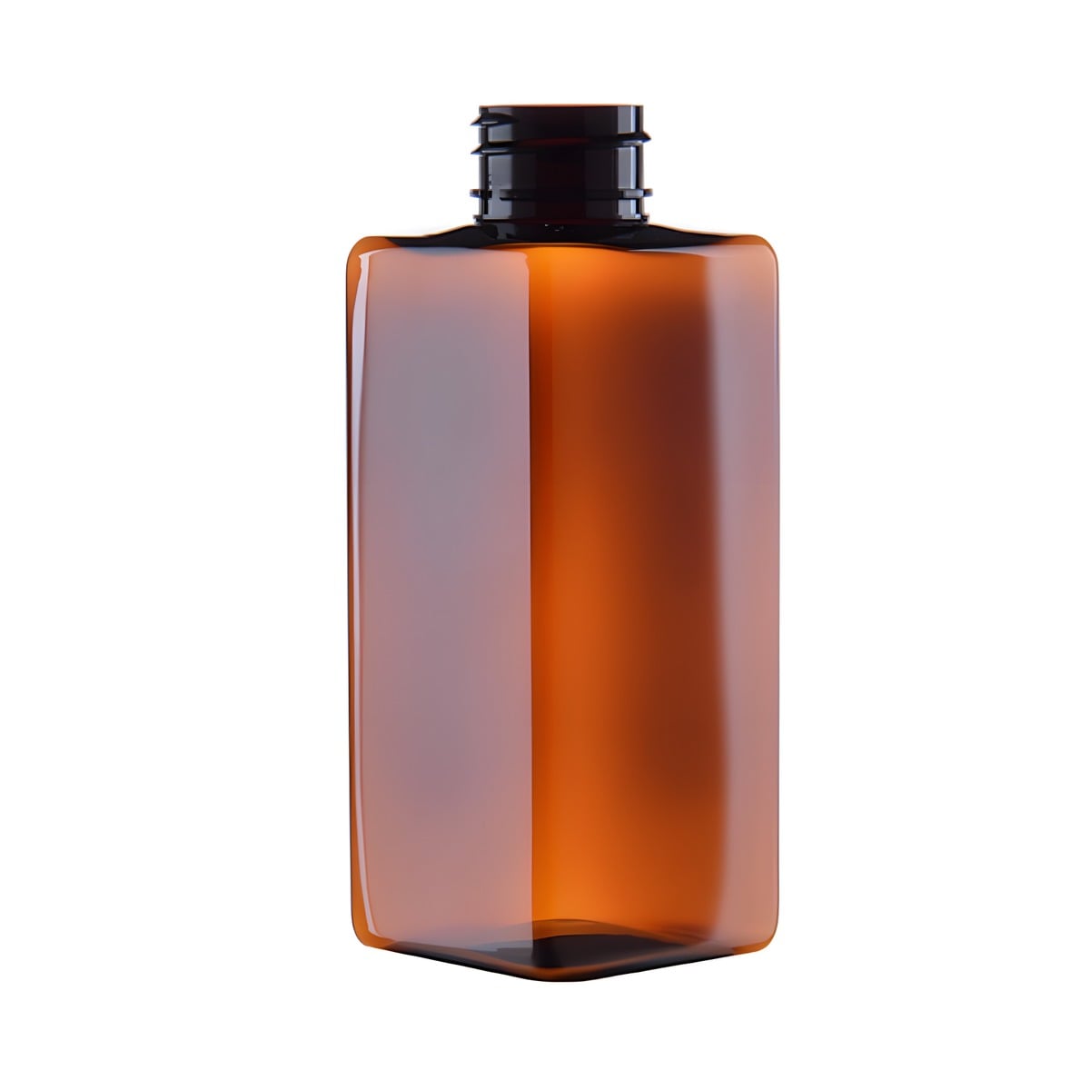 250 Ml  Firkantet Brun Pet Plastflaske 28 410
