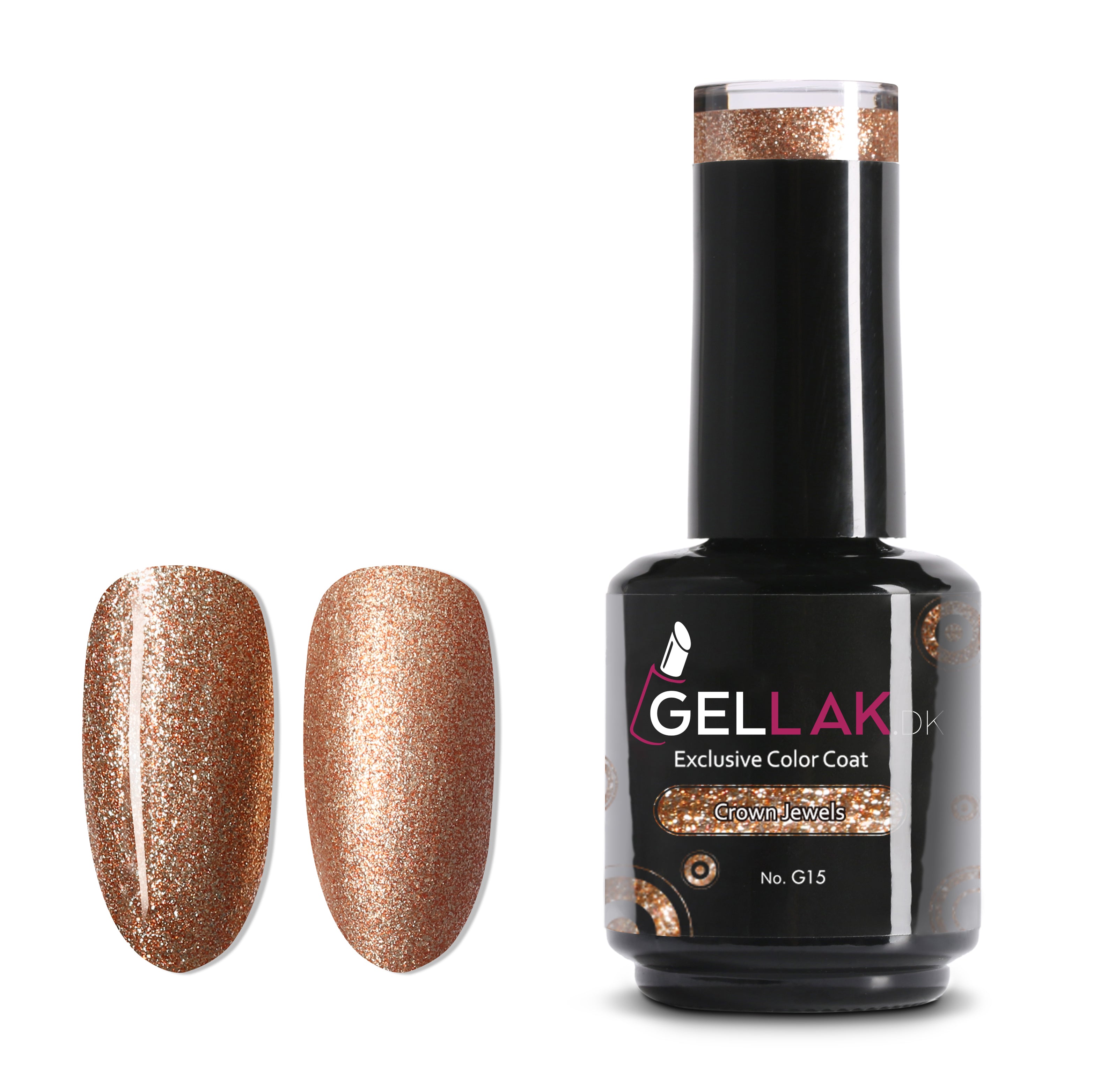 Gel Neglelak Guld Glimmer   15 Ml   Crown Jewels No  G15   Gellak Dk