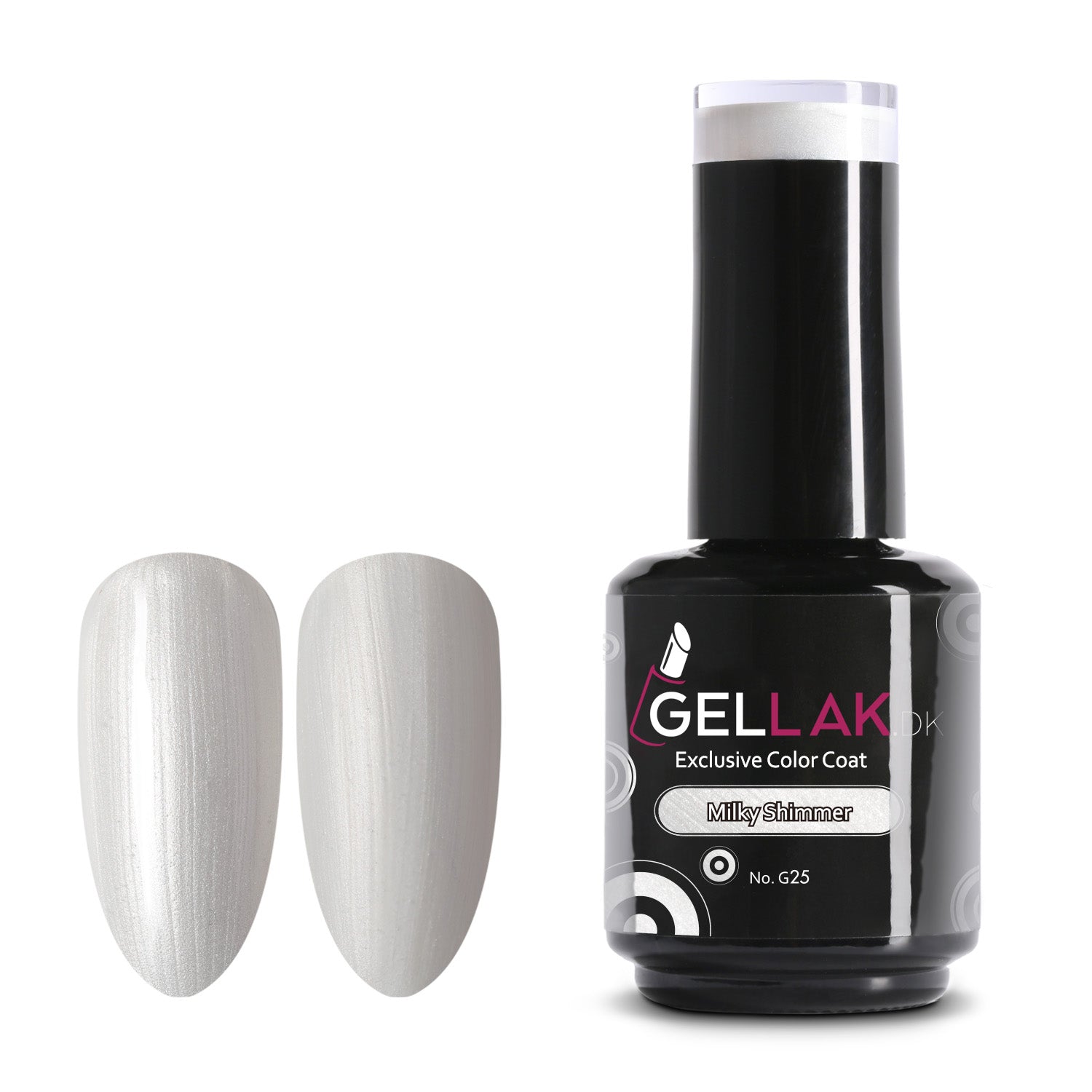 Gel Neglelak Hvid Shimmer 15 Ml Milky Shimmer No G25 Gellak Dk