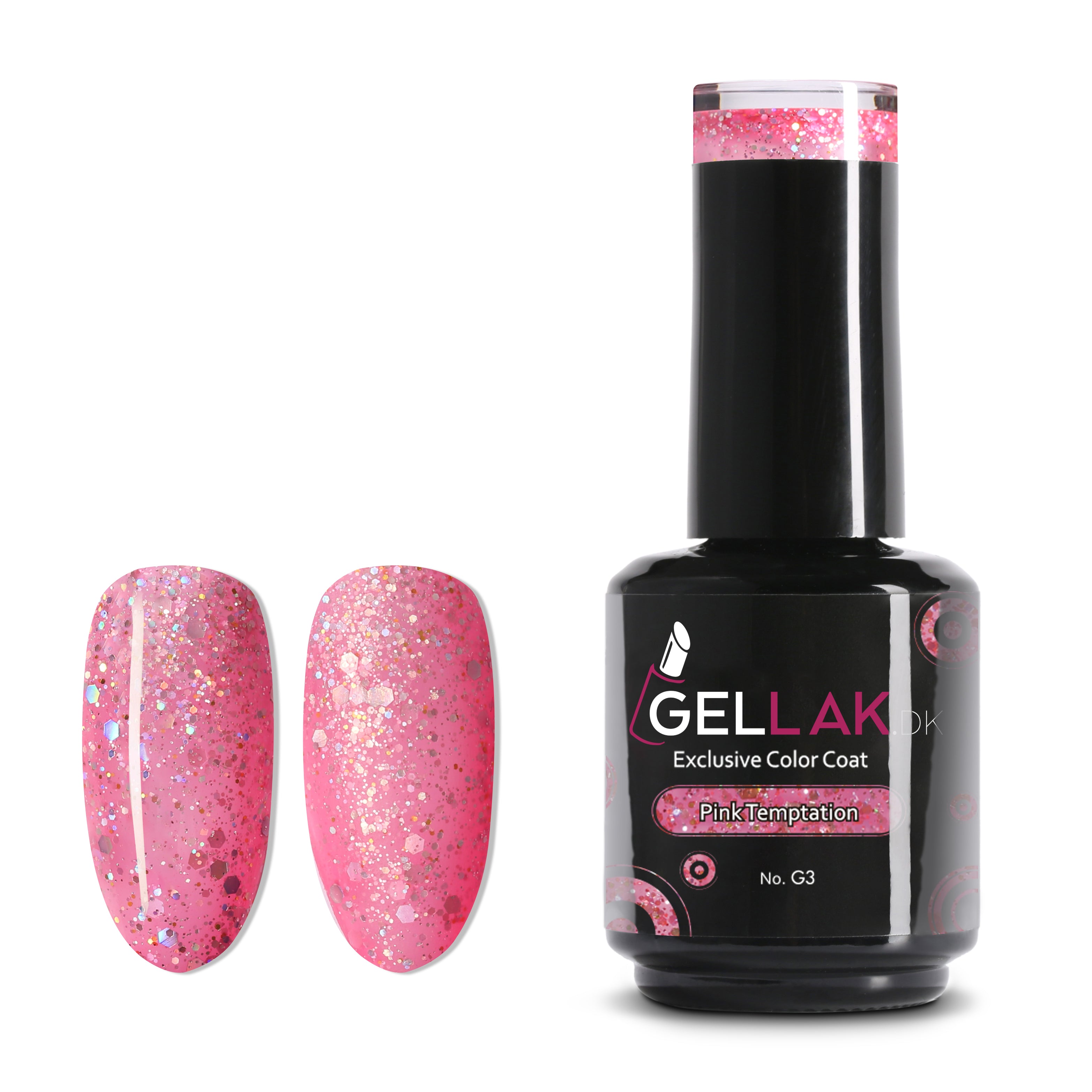 Gel Neglelak Pink Glimmer   15 Ml   Pink Temptation No  G3   Gellak Dk