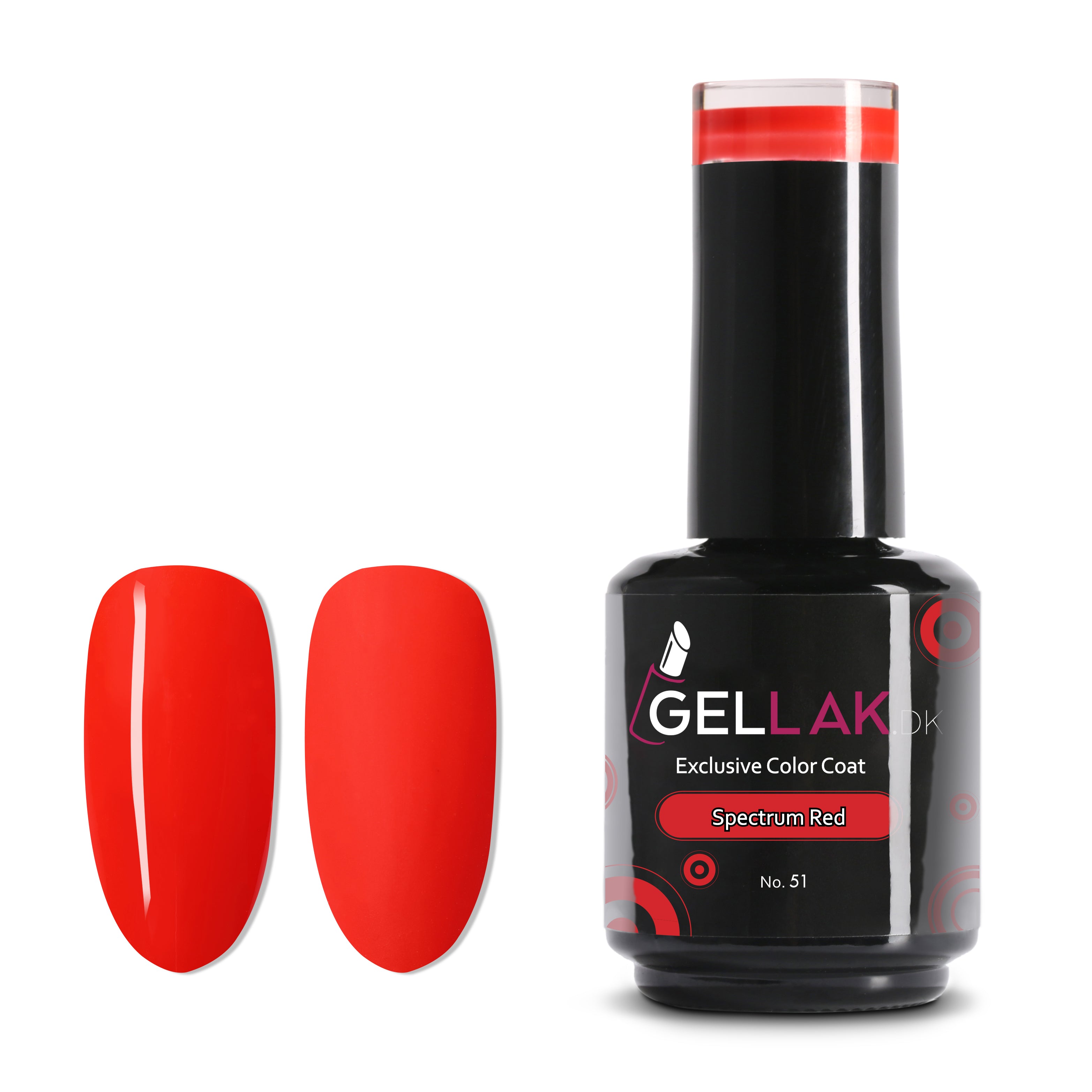 Gel Neglelak Rød   15 Ml   Spectrum Red No  51   Gellak Dk