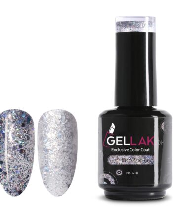 Gel Neglelak Sølv Holographic   15 Ml   Holo Glam No  G16   Gellak Dk