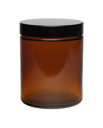 180 Ml  Brun Glas Bøtte    Sort Låg