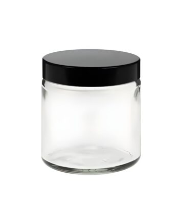 120 Ml  Klar Glas Bøtte    Sort Låg