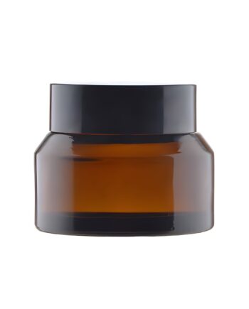 30 Ml  Brun Glas Creme Bøtte Med Sort Låg
