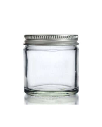 Glas Krukke 60 Ml Med Aluminium Låg  Klar Skumpude For Tæt Lukning  Egnet Til Cremer Og Salver Hedenhus