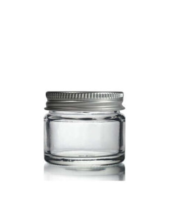 Glaskrukke 15 Ml Med Aluminiumslåg  Klar Glas  Lufttæt Skumpude Hedenhus Ideel Til Cremer Og Lotions  37x41 Mm  43