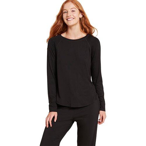 Goodnight Raglan Sleep Top Black Stk