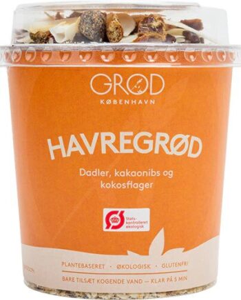 Grød Havregrød   Dadler  Kakaonibs   Kokosflager