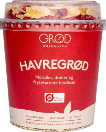 Grød Havregrød    Mandler  Frysetørrede Hindbær