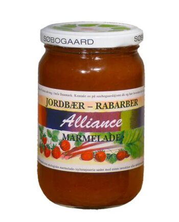 Jordbær Rabarber Marmelade øko  400 Gram