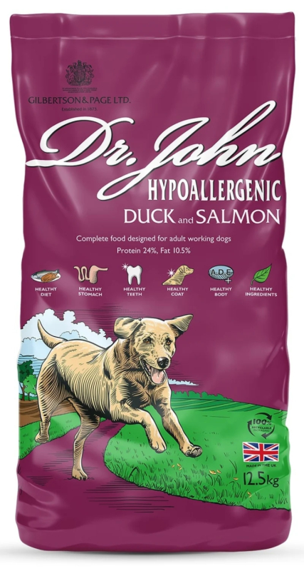12 Kg Dr John Hypoallergenic Duck And Salmon Med And Og Laks