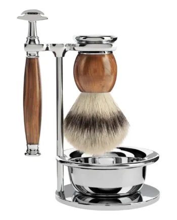 Mühle Shaving Barbersæt Med De-skraber  Fibre Barberkost  Holder Og Skål  Sophist  Ironwood