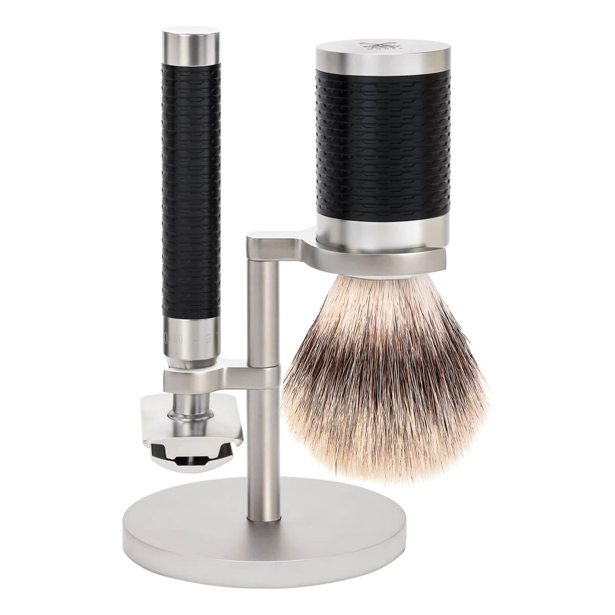 Mühle Shaving Barbersæt Med De-skraber  Fibre Barberkost Og Holder  Rocca  Rustfrit Stål