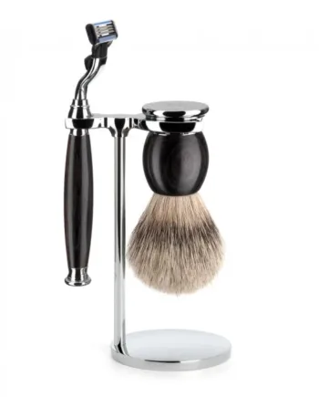 Mühle Shaving Barbersæt Med Mach3 Skraber  Barberkost Og Holder  Sophist  African Blackwood