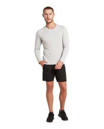 Men    Long Sleeve Crew  -shirt Light Marl Str