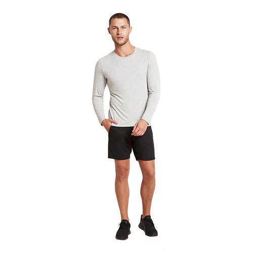 Men Long Sleeve Crew -shirt Light Marl Str