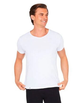 Men    -neck  -shirt Hvid Str