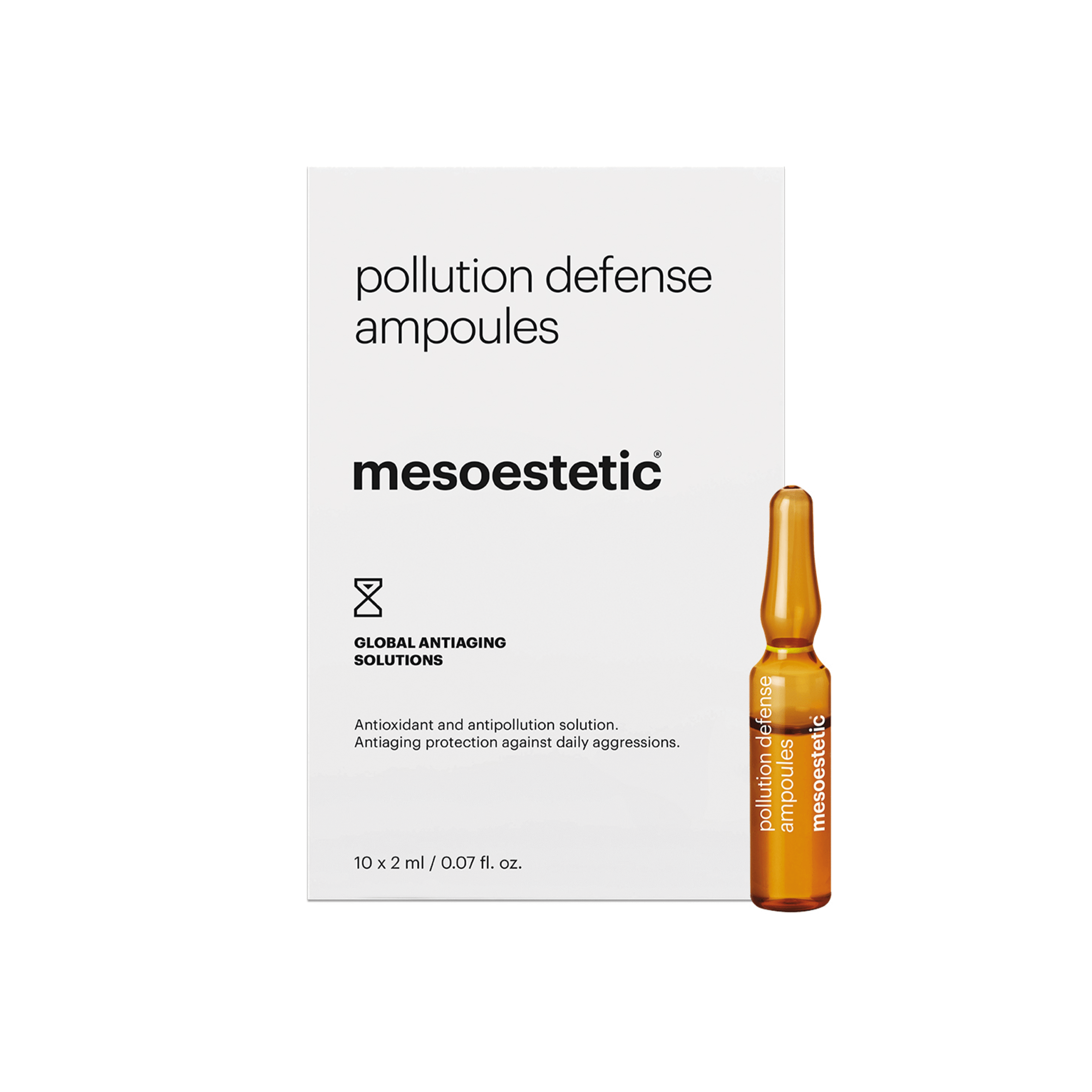 Mesoestetic Pollution Defense Ampoules Antiage Ampuller Med Antioxidant Til Forebyggelse Af Tegn På Aldring 10 Ml Banebrydende Beskyttelse