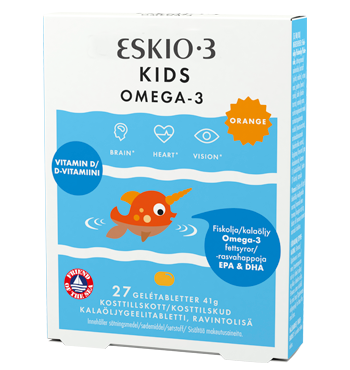 Midsona Eskio-  Kids Chewable Gelétabletter    Appelsinsmag