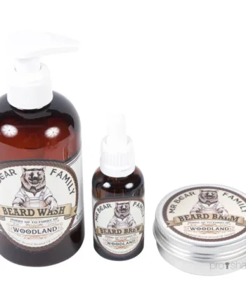 Mr  Bear Woodland Sæt  Skægshampoo  Skægolie Og Skægbalm
