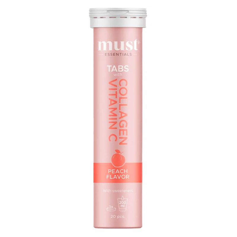 Must Essentials Collagen Vitamin Tabs Peach 20 Stk
