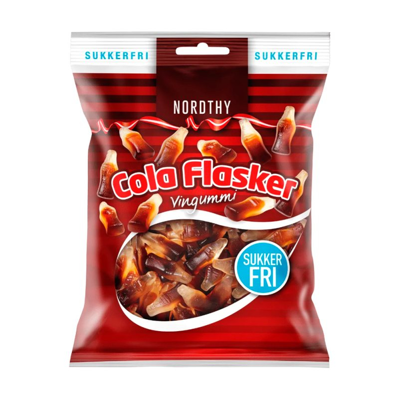 Nordthy Sukkerfri Colaflasker  Bull  80g    For Kr  49 95