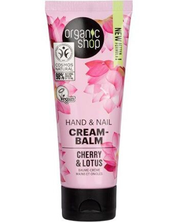 Organic Shop Hand   Nail Cream-balm Cherry   Lotus 75 Ml