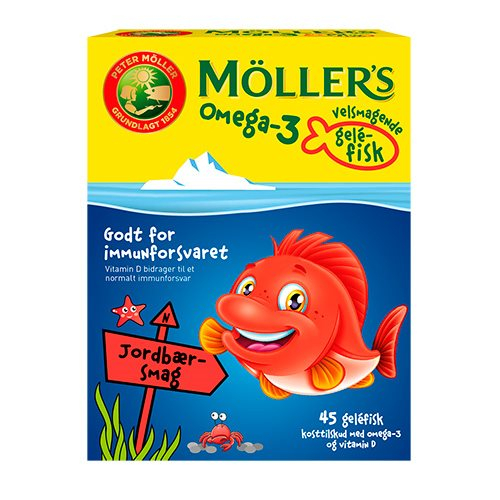 Orkla Møllers Omega-  Fisk Jordbær 45 Gum