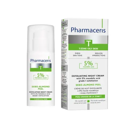 Pharmaceris   Sebo-almond Peel  Eksfolierende Natcreme      Mandelsyre  50ml