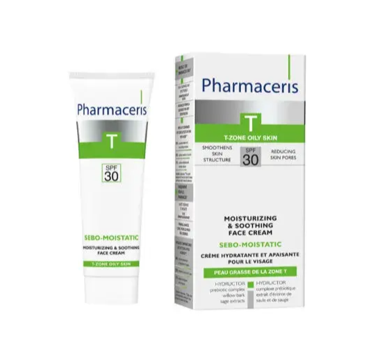 Pharmaceris   Sebomat Moistatic  Fugtgivende Og Beroligende Dagcreme Spf 30  50ml