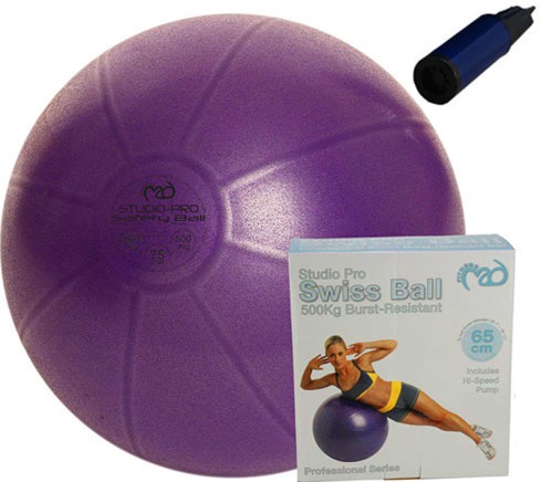 Pilates Bold   Træningsbold Pro     Pumpe  Lilla