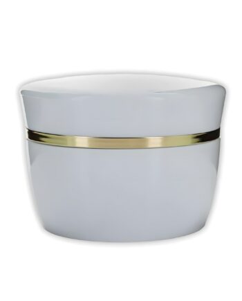 Plast Bøtte 50 Ml Hvid Med Guld Kant Hård Pp Plast  Giftfri  Lugtfri  Genanvendelig Hedenhus