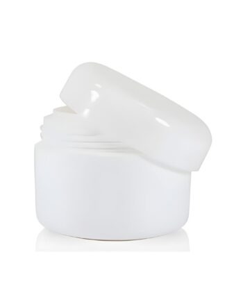 Plast Bøtte 50 Ml Hvid Med Indvendigt Klart Låg  Hård Pp Plast Hedenhus Giftfri  Lugtfri  Genanvendelig  ø58 Mm  H47 Mm